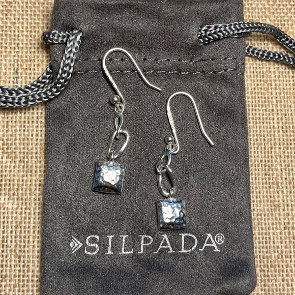 Silpada Hammered Square Earrings - Picture 5 of 5